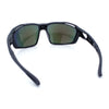 Mens Xloop Classic Mirror Lens Rectangle Wrap Biker Style Plastic Sunglasses