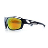 Mens Xloop Classic Mirror Lens Rectangle Wrap Biker Style Plastic Sunglasses