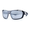 Mens Xloop Classic Mirror Lens Rectangle Wrap Biker Style Plastic Sunglasses