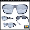 Mens Xloop Classic Mirror Lens Rectangle Wrap Biker Style Plastic Sunglasses