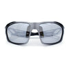 Mens Xloop Classic Mirror Lens Rectangle Wrap Biker Style Plastic Sunglasses