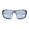 Mens Xloop Classic Mirror Lens Rectangle Wrap Biker Style Plastic Sunglasses