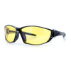 Mens Xloop HD Night Driving Yellow Lens Wrap Biker Style Plastic Sunglasses