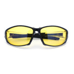 Mens Xloop HD Night Driving Yellow Lens Wrap Biker Style Plastic Sunglasses