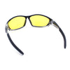 Mens Xloop HD Night Driving Yellow Lens Wrap Biker Style Plastic Sunglasses