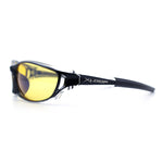 Mens Xloop HD Night Driving Yellow Lens Wrap Biker Style Plastic Sunglasses