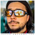 Mens Xloop HD Night Driving Yellow Lens Wrap Biker Style Plastic Sunglasses