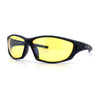 Mens Xloop HD Night Driving Yellow Lens Wrap Biker Style Plastic Sunglasses