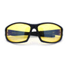 Mens Xloop HD Night Driving Yellow Lens Wrap Biker Style Plastic Sunglasses