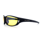 Mens Xloop HD Night Driving Yellow Lens Wrap Biker Style Plastic Sunglasses