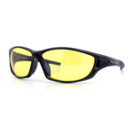 Mens Xloop HD Night Driving Yellow Lens Wrap Biker Style Plastic Sunglasses