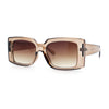 Womens Retro Mod Rectangle Thick Plastic Luxury Minimalist Plastic Sunglasses