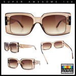 Womens Retro Mod Rectangle Thick Plastic Luxury Minimalist Plastic Sunglasses