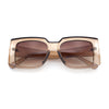 Womens Retro Mod Rectangle Thick Plastic Luxury Minimalist Plastic Sunglasses