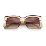 Womens Retro Mod Rectangle Thick Plastic Luxury Minimalist Plastic Sunglasses