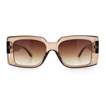 Womens Retro Mod Rectangle Thick Plastic Luxury Minimalist Plastic Sunglasses
