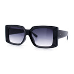 Womens Retro Mod Rectangle Thick Plastic Luxury Minimalist Plastic Sunglasses