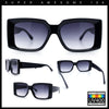Womens Retro Mod Rectangle Thick Plastic Luxury Minimalist Plastic Sunglasses