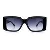 Womens Retro Mod Rectangle Thick Plastic Luxury Minimalist Plastic Sunglasses