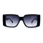 Womens Retro Mod Rectangle Thick Plastic Luxury Minimalist Plastic Sunglasses