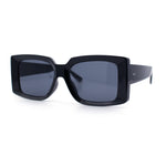 Womens Retro Mod Rectangle Thick Plastic Luxury Minimalist Plastic Sunglasses