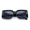 Womens Retro Mod Rectangle Thick Plastic Luxury Minimalist Plastic Sunglasses