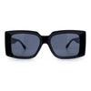 Womens Retro Mod Rectangle Thick Plastic Luxury Minimalist Plastic Sunglasses