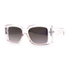 Womens Retro Mod Rectangle Thick Plastic Luxury Minimalist Plastic Sunglasses