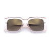 Womens Retro Mod Rectangle Thick Plastic Luxury Minimalist Plastic Sunglasses