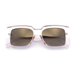 Womens Retro Mod Rectangle Thick Plastic Luxury Minimalist Plastic Sunglasses