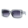 Womens Retro Mod Rectangle Thick Plastic Luxury Minimalist Plastic Sunglasses