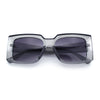 Womens Retro Mod Rectangle Thick Plastic Luxury Minimalist Plastic Sunglasses
