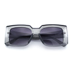 Womens Retro Mod Rectangle Thick Plastic Luxury Minimalist Plastic Sunglasses