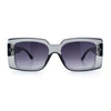 Womens Retro Mod Rectangle Thick Plastic Luxury Minimalist Plastic Sunglasses