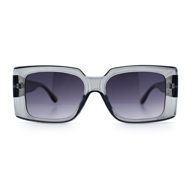 Womens Retro Mod Rectangle Thick Plastic Luxury Minimalist Plastic Sunglasses