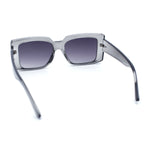 Womens Retro Mod Rectangle Thick Plastic Luxury Minimalist Plastic Sunglasses