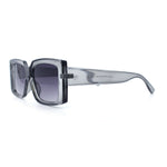 Womens Retro Mod Rectangle Thick Plastic Luxury Minimalist Plastic Sunglasses