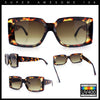 Womens Retro Mod Rectangle Thick Plastic Luxury Minimalist Plastic Sunglasses