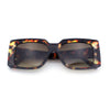 Womens Retro Mod Rectangle Thick Plastic Luxury Minimalist Plastic Sunglasses