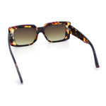 Womens Retro Mod Rectangle Thick Plastic Luxury Minimalist Plastic Sunglasses