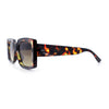 Womens Retro Mod Rectangle Thick Plastic Luxury Minimalist Plastic Sunglasses