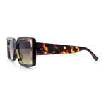 Womens Retro Mod Rectangle Thick Plastic Luxury Minimalist Plastic Sunglasses