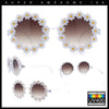 Womens Hippie Bold Daisy Flower Trim Circle Lens Plastic Retro Sunglasses