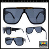 Womens Flat Top Shield Mogul Inset Lens Oversize Rectangle Plastic Sunglasses