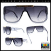 Womens Flat Top Shield Mogul Inset Lens Oversize Rectangle Plastic Sunglasses