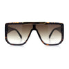 Womens Flat Top Shield Mogul Inset Lens Oversize Rectangle Plastic Sunglasses