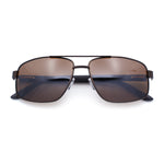 Mens Polarized Metal Rim Rectangle Agent Style Classy Manly Sunglasses