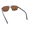 Mens Polarized Metal Rim Rectangle Agent Style Classy Manly Sunglasses