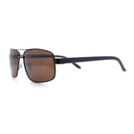 Mens Polarized Metal Rim Rectangle Agent Style Classy Manly Sunglasses