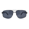Mens Polarized Metal Rim Rectangle Agent Style Classy Manly Sunglasses